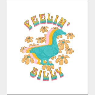 Silly Goose Shirt Funny Cute Groovy Retro Wavy Posters and Art